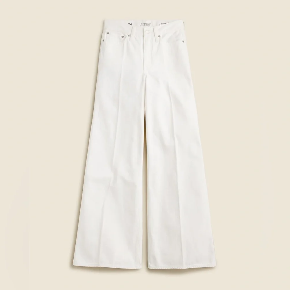 NWT J.Crew High-rise superwide-leg jean in white